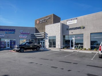 Outside front of building