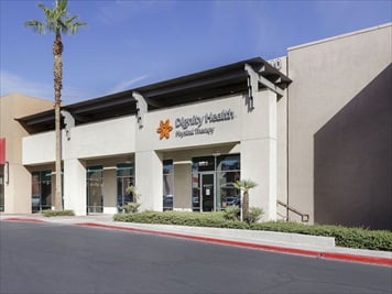 Outside front of building